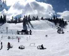 Actual webcam view of the ski area in February 2019